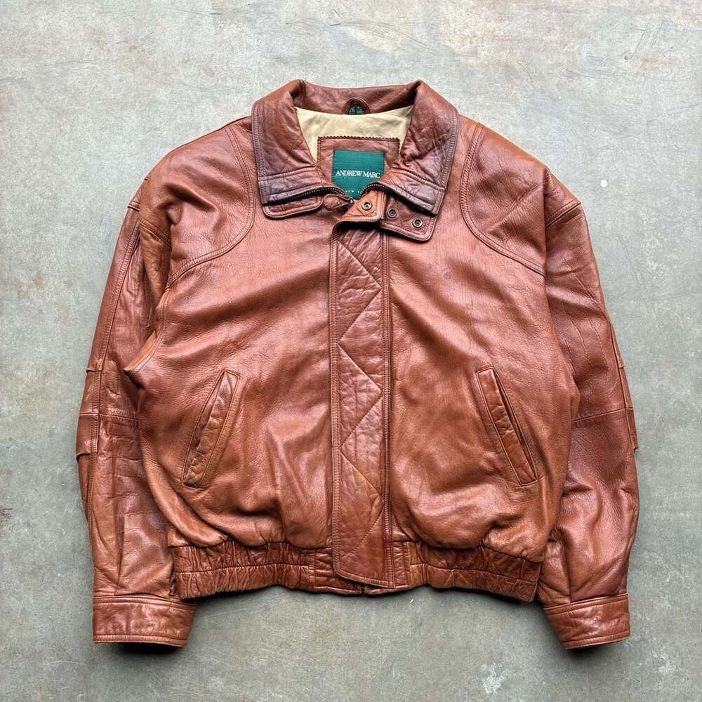 Vintage Andrew Marc Leather Bomber Jacket